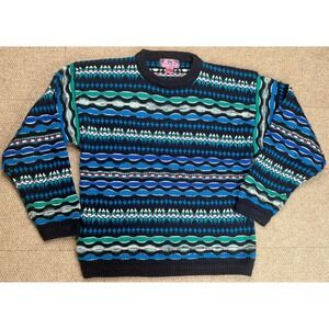 Concrete Mix Men's Vintage Multicolored Long‎ Sleeve Sweater Size Large